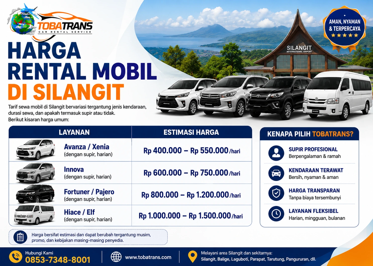 Harga Rental Mobil di Silangit